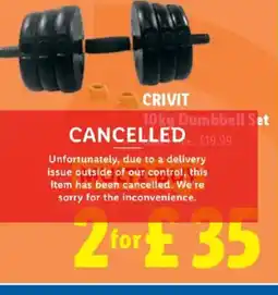 Lidl CRIVIT 10kg Dumbbell Set offer