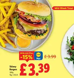 Lidl Skinny Burgers offer