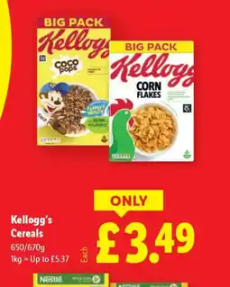 Lidl Kellogg's Cereals offer