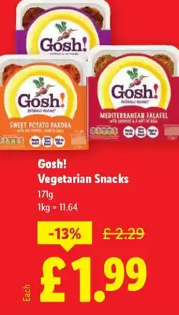 Lidl Gosh! Vegetarian Snacks offer