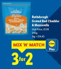 Lidl Rathdaragh Grated Red Cheddar & Mozzarella offer