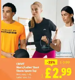 Lidl CRIVIT Men's/Ladies' Short Sleeve Sports Top offer