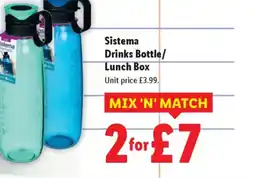 Lidl Sistema Drinks Bottle/ Lunch Box offer