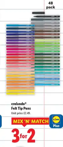 Lidl Crelando Felt Tip Pens offer