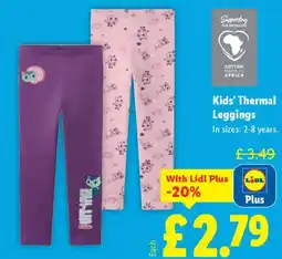 Lidl Kids' Thermal Leggings offer