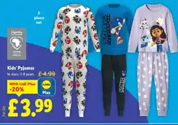 Lidl Kids' Pyjamas offer