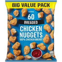 Iceland Iceland 60 (approx.) Breaded Chicken Nuggets 840g offer