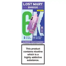 Iceland Lost Mary BM6000 Blueberry Sour Raspberry Refillable Kit offer