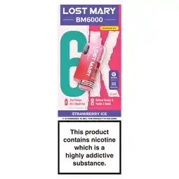 Iceland Lost Mary BM6000 Strawberry Ice Refillable Kit 20mg offer