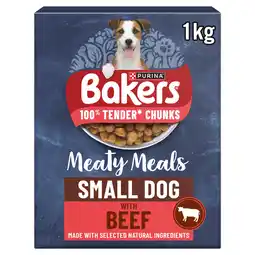 Iceland BAKERS Meaty Meals Small Dog Beef Dry Dog Food 1kg offer