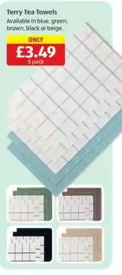 Aldi Terry Tea Towels offer
