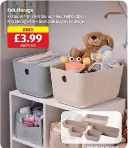 Aldi Felt Storage offer
