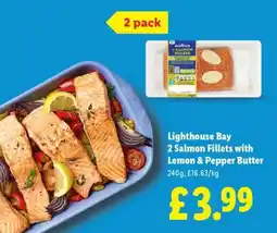 Lidl Lighthouse Bay 2 Salmon Fillets with Lemon & Pepper Butter offer