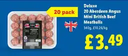 Lidl Deluxe 20 Aberdeen Angus Mini British Beef Meatballs offer