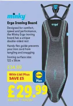 Lidl Minky Ergo Ironing Board offer
