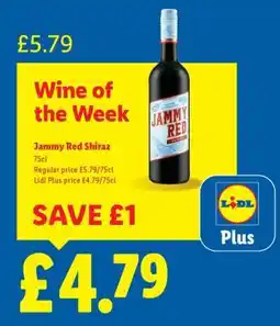 Lidl Jammy Red Shiraz offer