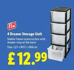 Lidl 4 Drawer Storage Unit offer