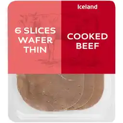 Iceland Iceland 6 Slices Wafer Thin Cooked Beef 70g offer