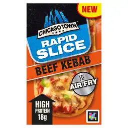 Iceland Chicago Town Rapid Slice Beef Kebab Pizza Stonebaked Crust 140g offer
