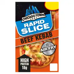 Iceland Chicago Town Rapid Slice Beef Kebab Pizza Stonebaked Crust 140g offer