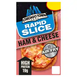 Iceland Chicago Town Rapid Slice Ham & Cheese Pizza Stonebaked Crust 140g offer
