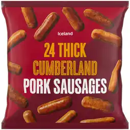 Iceland Iceland 24 (approx.) Thick Cumberland Pork Sausages 1.2kg offer