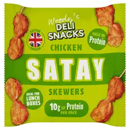 Iceland Woody's Deli Snacks Chicken Satay Skewers 56g offer