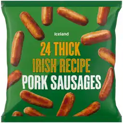 Iceland Iceland 24 (approx.) Thick Irish Recipe Pork Sausages 1.2kg offer