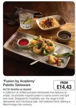 Makro ‘Fusion by Academy’ Palette Tableware offer
