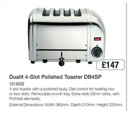 Makro Dualit 4-Slot Polished Toaster DB4SP offer