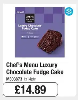Makro Chef’s Menu Luxury Chocolate Fudge Cake offer