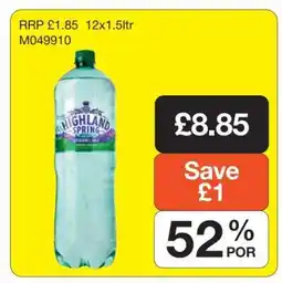 Makro Highland Spring Sparkling Water offer