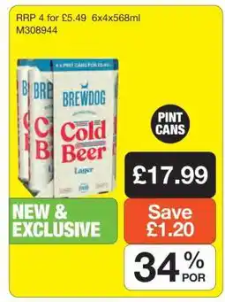 Makro Brewdog Cold Beer Lager offer