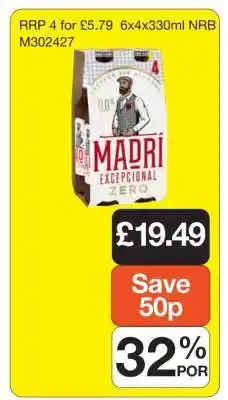 Makro Madrí Excepcional Zero offer