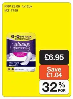 Makro Always Discreet Maxi Night offer