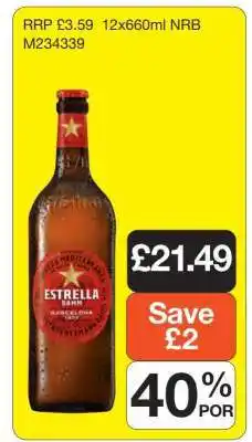 Makro Estrella Damm 12x660ml offer