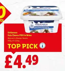Lidl Eridanous Feta Cheese PDO in Brine offer