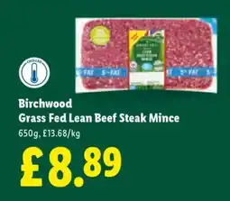 Lidl Birchwood Grass Fed Lean Beef Steak Mince offer