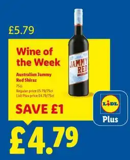 Lidl Australian Jammy Red Shiraz offer