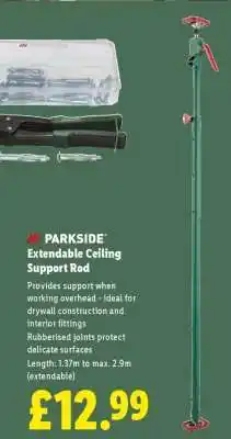 Lidl Parkside Extendable Ceiling Support Rod offer