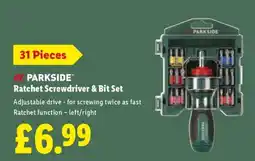 Lidl PARKSIDE Ratchet Screwdriver Bit Set offer