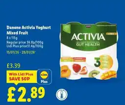 Lidl Danone Activia Yoghurt Mixed Fruit offer