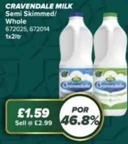 Bestway CRAVENDALE MILK Semi Skimmed/ Whole offer