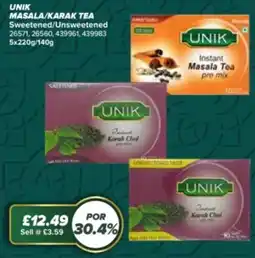Bestway UNIK MASALA/KARAK TEA Sweetened/Unsweetened offer