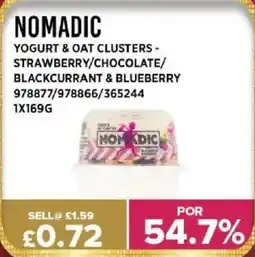 Bestway NOMADIC Yogurt & oat clusters - strawberry/chocolate/ blackcurrant & blueberry offer