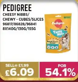 Bestway PEDIGREE Cheesy nibbs/ chewy - cubes/slices offer