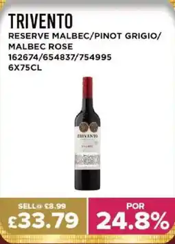 Bestway TRIVENTO Reserve malbec/pinot grigio/ malbec rose offer
