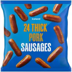 Iceland Iceland 24 (approx.) Thick Pork Sausages 1.2kg offer