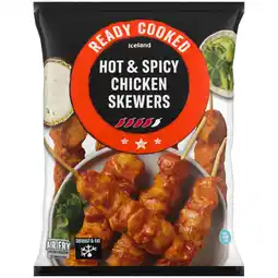 Iceland Iceland Ready Cooked Hot & Spicy Chicken Skewers 340g offer