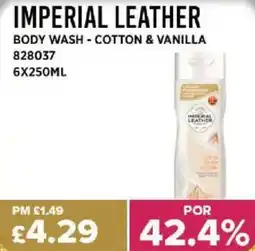 Bestway IMPERIAL LEATHER Body wash - cotton & vanilla offer